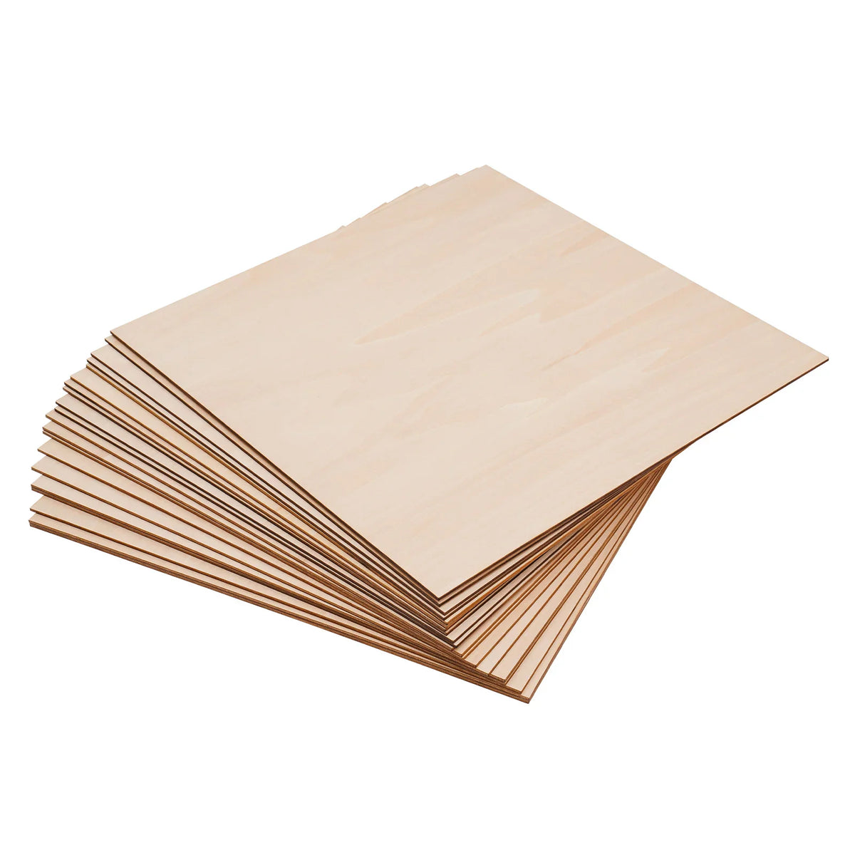 A stack of square wooden basswood boards