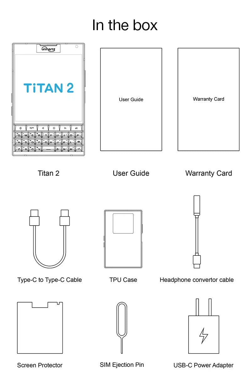 Diagram showing the contents of the smartphone product box