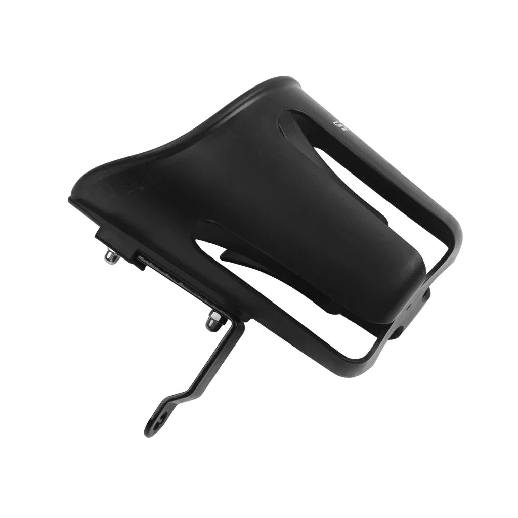 Black plastic motorcycle cup holder side view