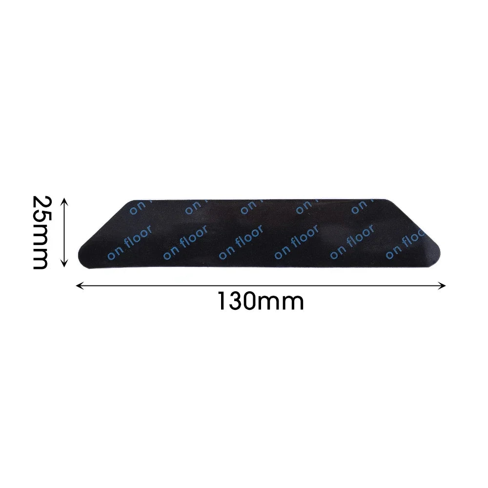 A single trapezoidal adhesive rug gripper with its dimensions labeled as 25mm height and 130mm width
