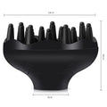 Black hair diffuser attachment with measurement labels