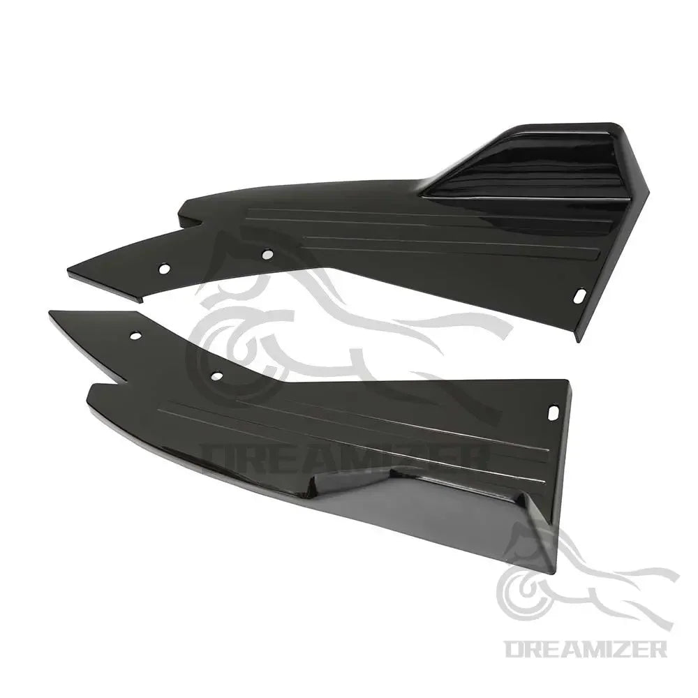 Black rear bumper side spoiler splitter set