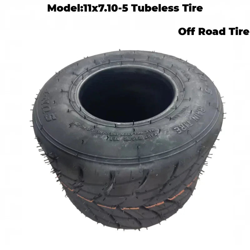 Black rubber go kart tubeless tire for off road use