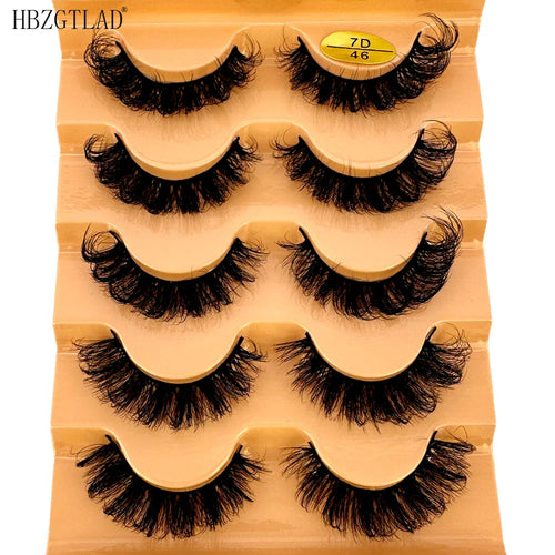 5 pairs of 3D cat eye false eyelashes in a plastic tray