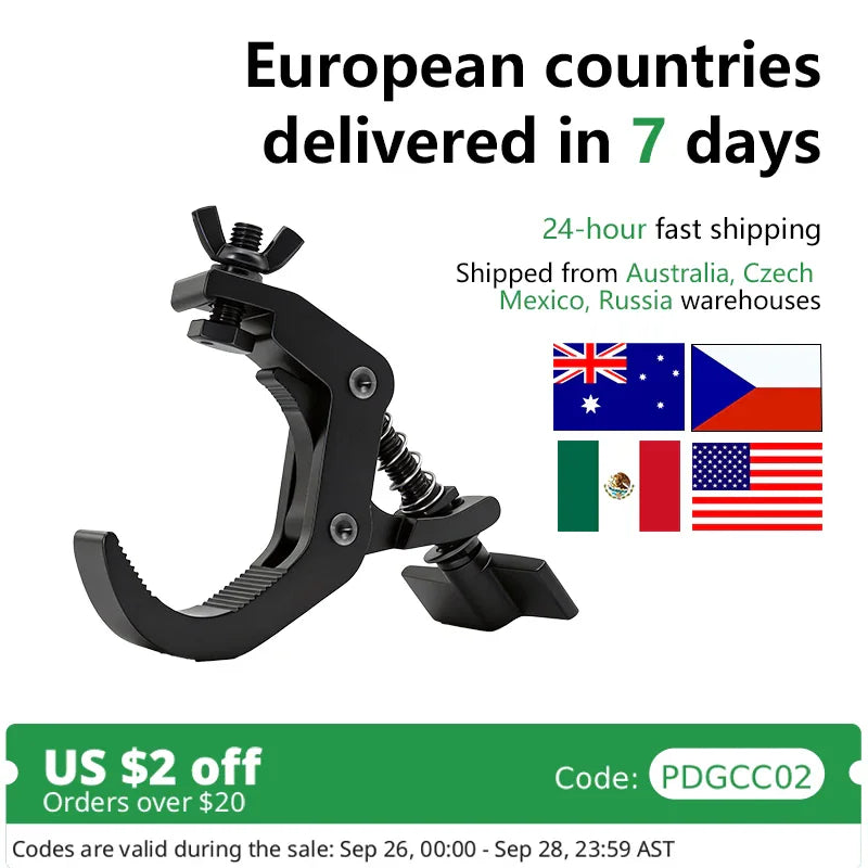 Heavy duty black stage light clamp hook for truss