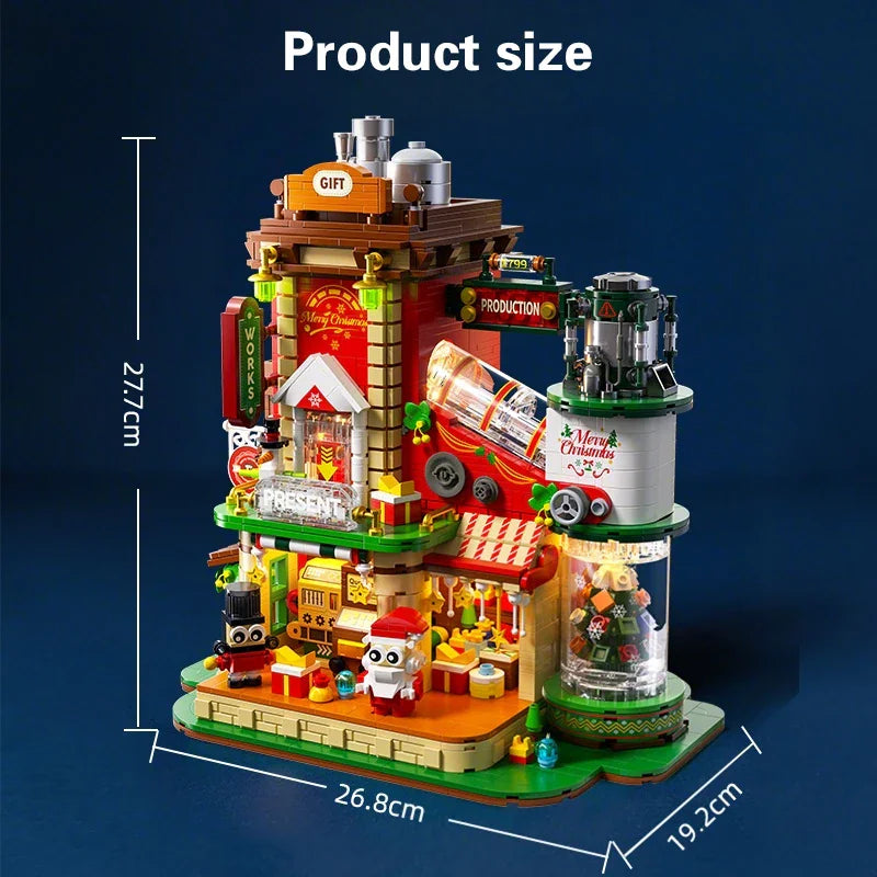 Christmas gift factory building block set dimensions in centimeters