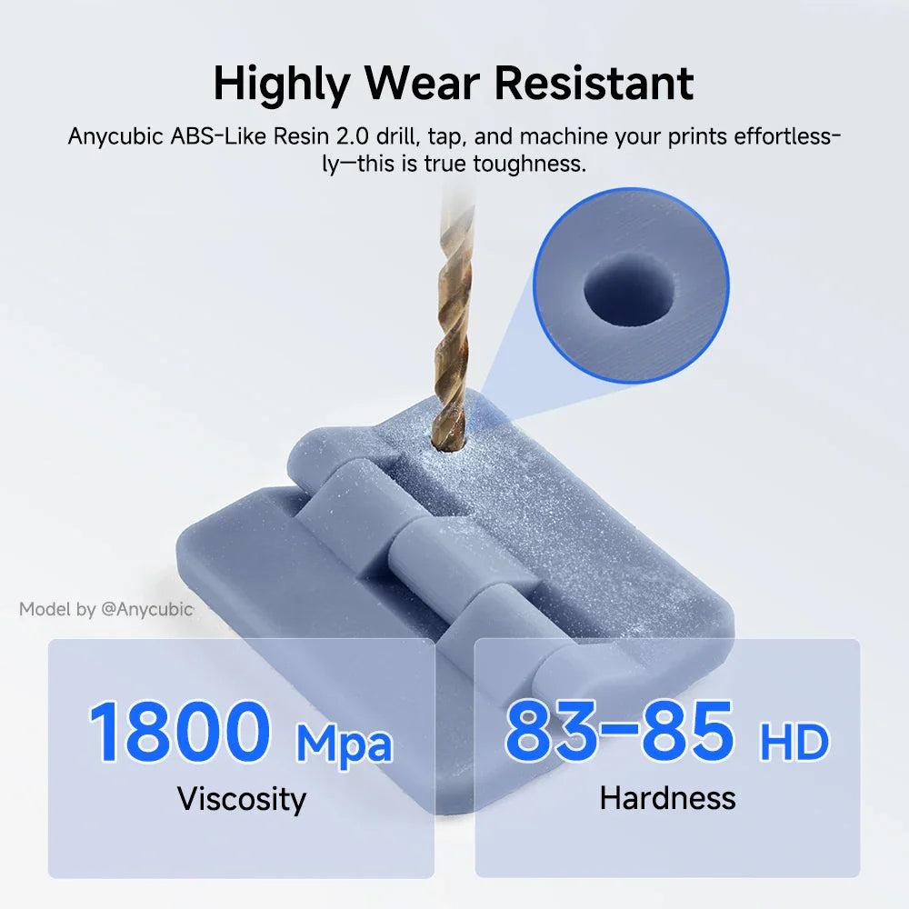 Demonstration of drilling into a piece of gray 3D printed resin part.