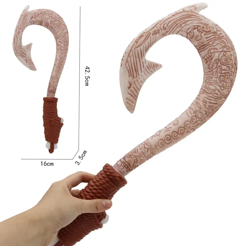 Cartoon adventure fish hook prop with size dimensions displayed in centimeters