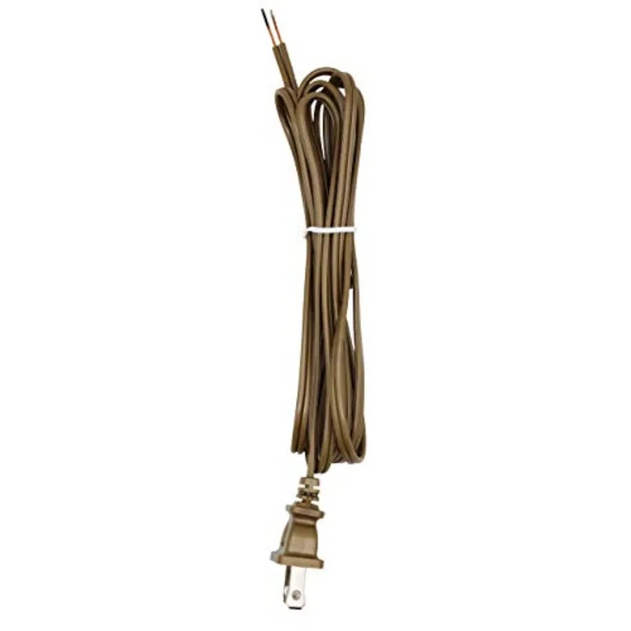 Lamp electrical power cord with plug and stripped wire ends