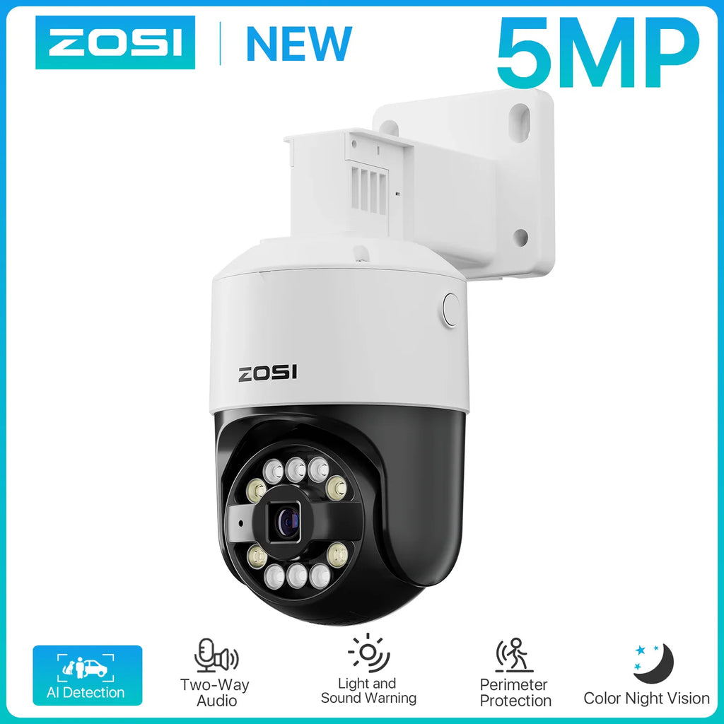 5MP outdoor security camera with two-way audio and AI detection features