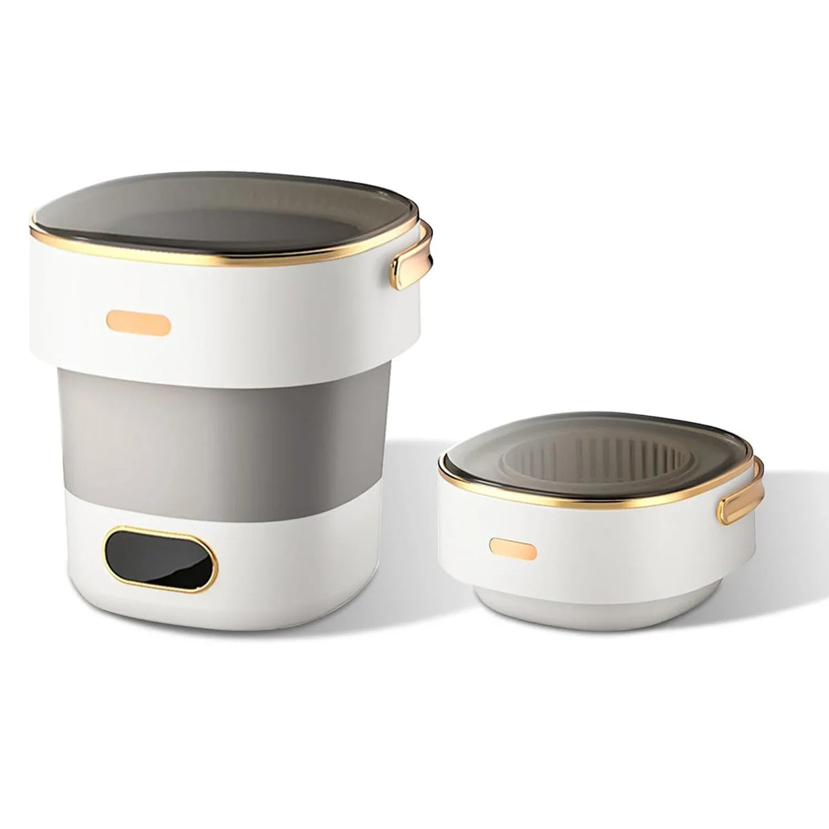 Foldable 13L portable washing machine in gray, purple, or beige, suitable for socks and underwear. – GRAY