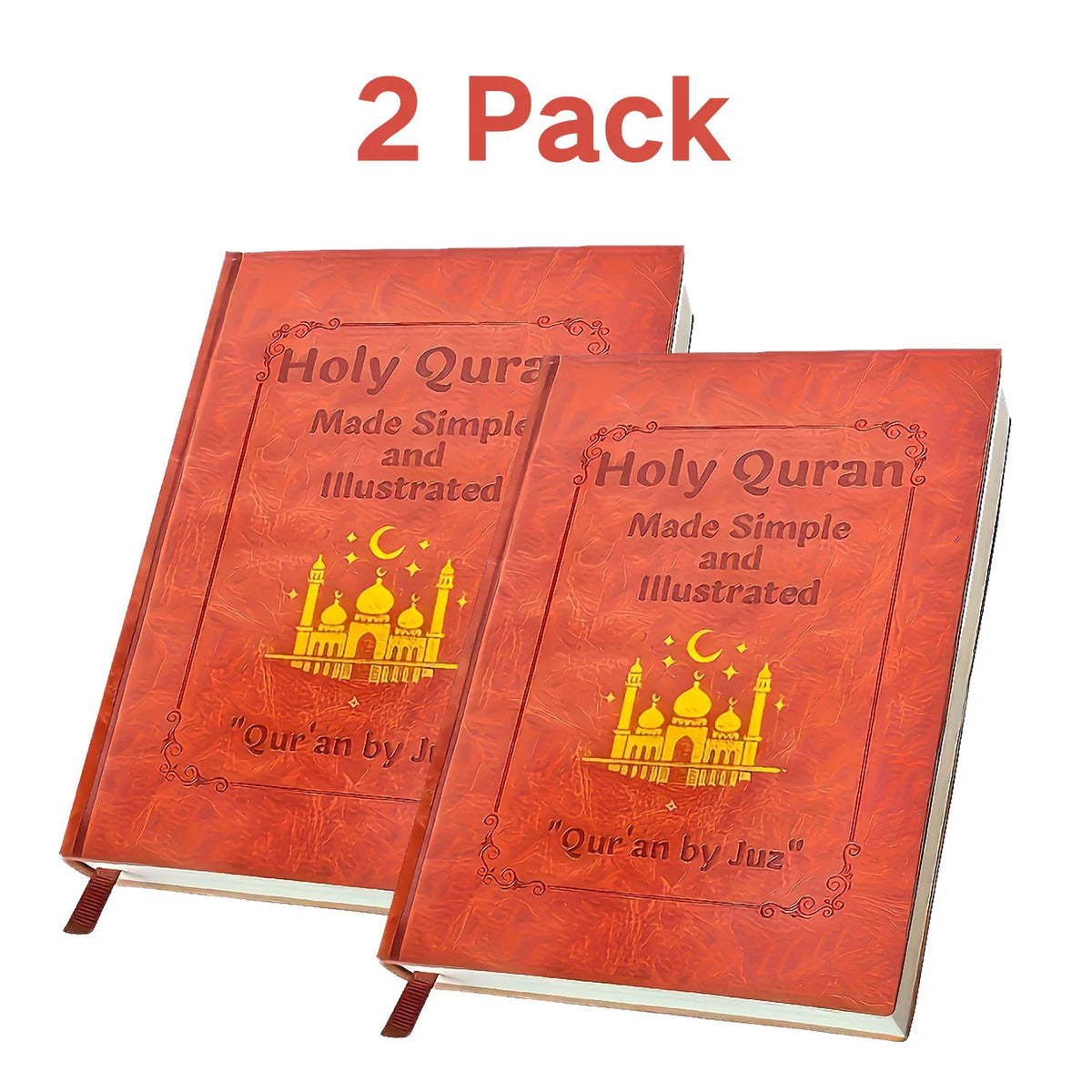 Two brown hardcover study guides displayed together with 2 pack text overlaid on top.