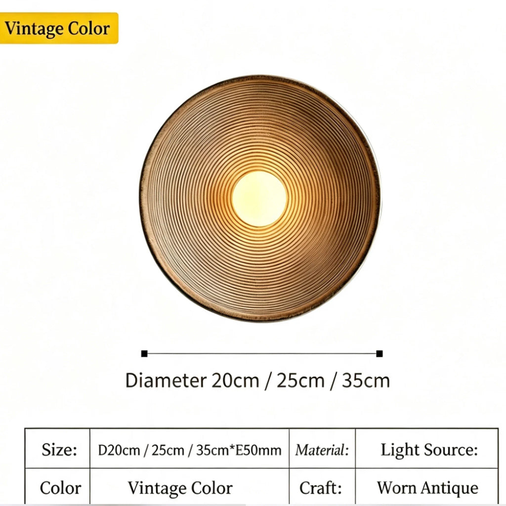 Nordic Creative Retro Round Wall Lamp Wabi-sabi Resin Sconces for Living Room Bedroom Bedside Hotel Corridor Decor Lighting – view 6
