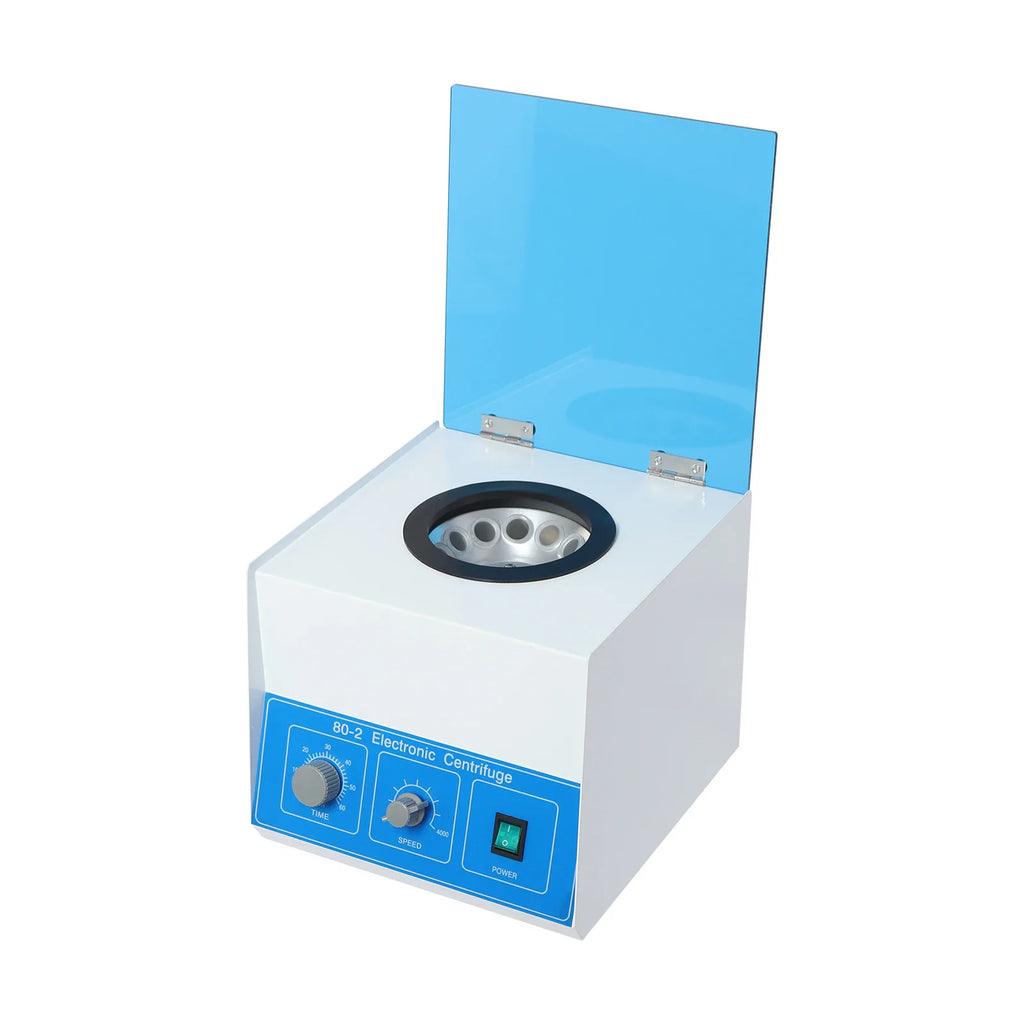 Electronic lab centrifuge with open lid