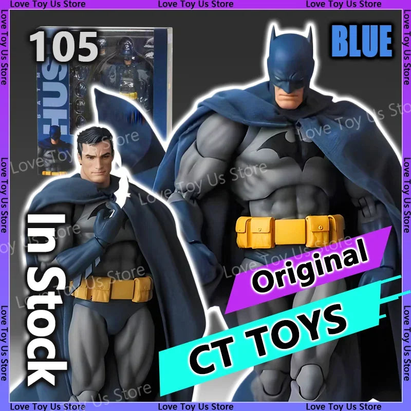 Batman Hush blue version action figure in dynamic poses with accessories