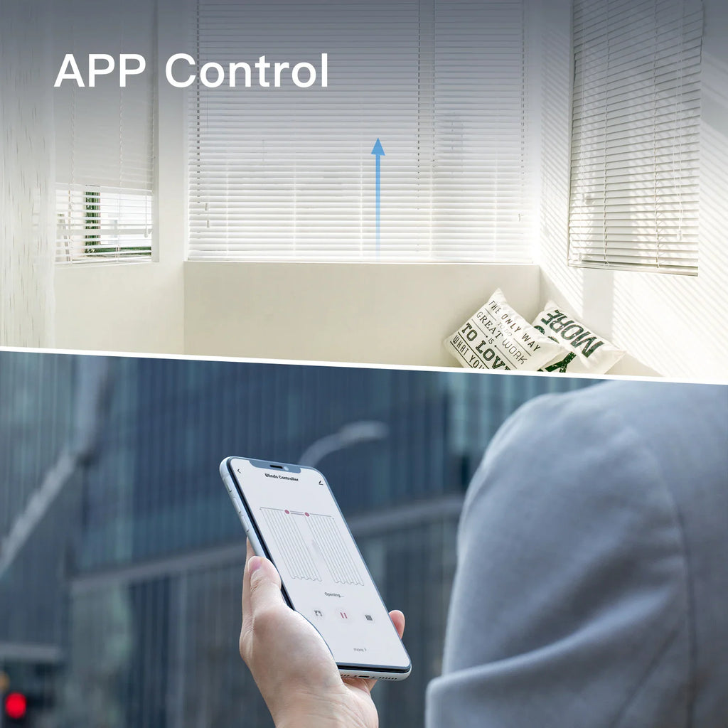 Using a smartphone app to control motorized roller blinds