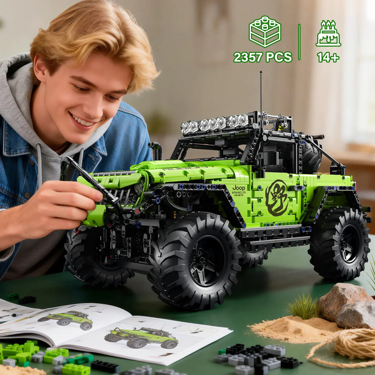 Kavoworld 2357-piece 1:8 scale 4x4 off-road racing truck building block model – 66626 2357PCS