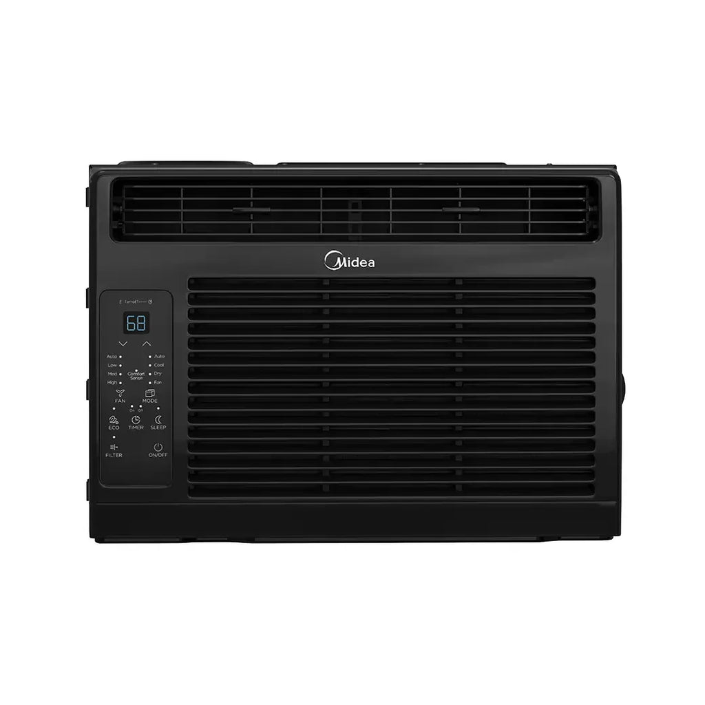 Black window air conditioner unit