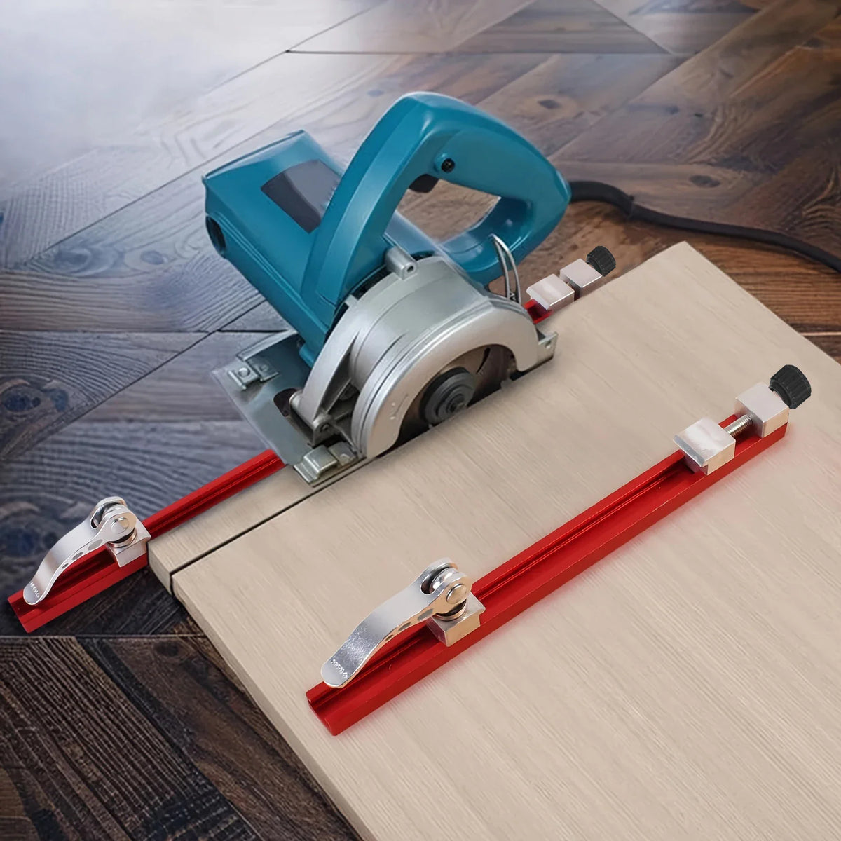 Aluminum alloy circular saw guide rail base for woodworking precision