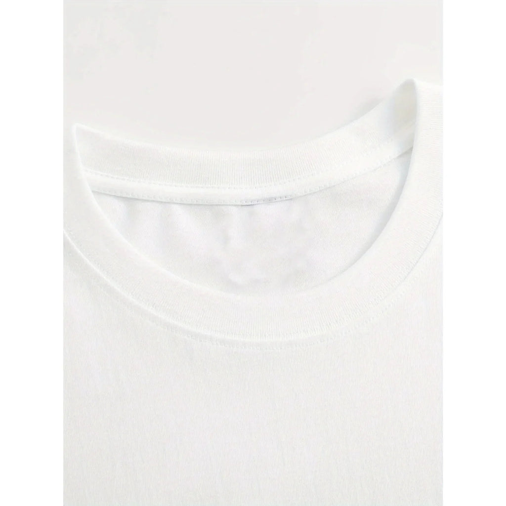 Close-up of a white crew neck collar