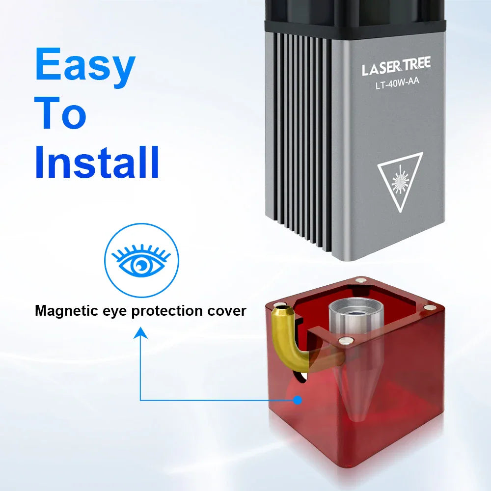 Installation guide for magnetic laser protective cover on engraving head
