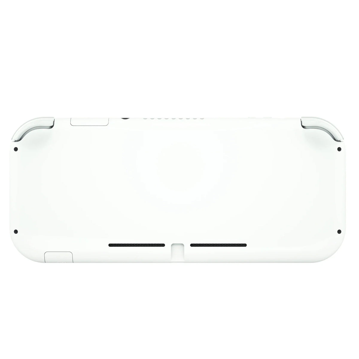 Back view of a white replacement housing shell for handheld game console