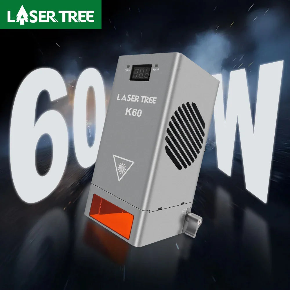 60W laser module head with digital display and orange safety shield for laser engraving machine