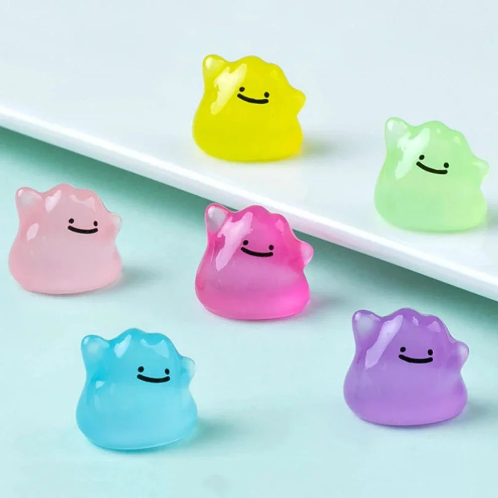 6/12/18Pcs Glow in Dark Halloween Monster Figurines Mini Resin DIY Decor Cute Colorful Green Blue Pink Purple Yellow – view 4