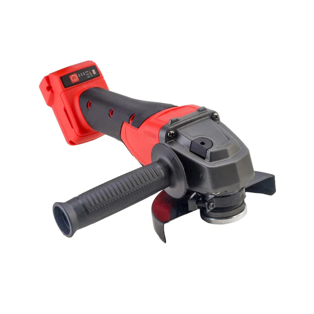 Cordless 125mm red and black angle grinder