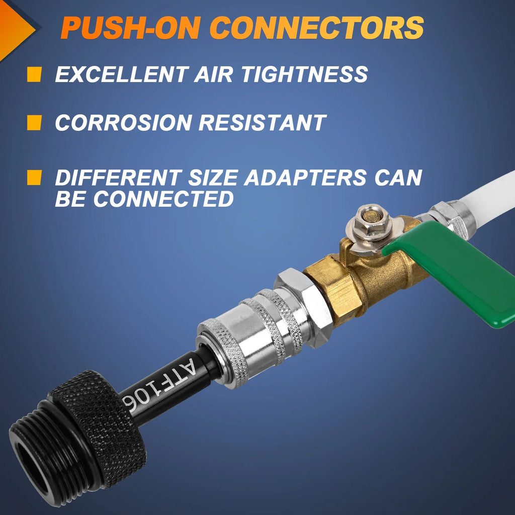 Close-up of manual transmission fluid pump push-on connector