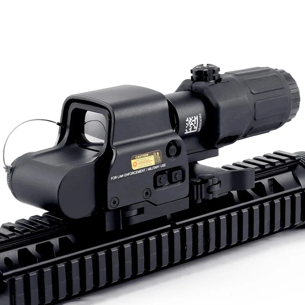 A 558 Holographic sight and G33 3X magnifier combo unit in black finish, mounted on a rail system.