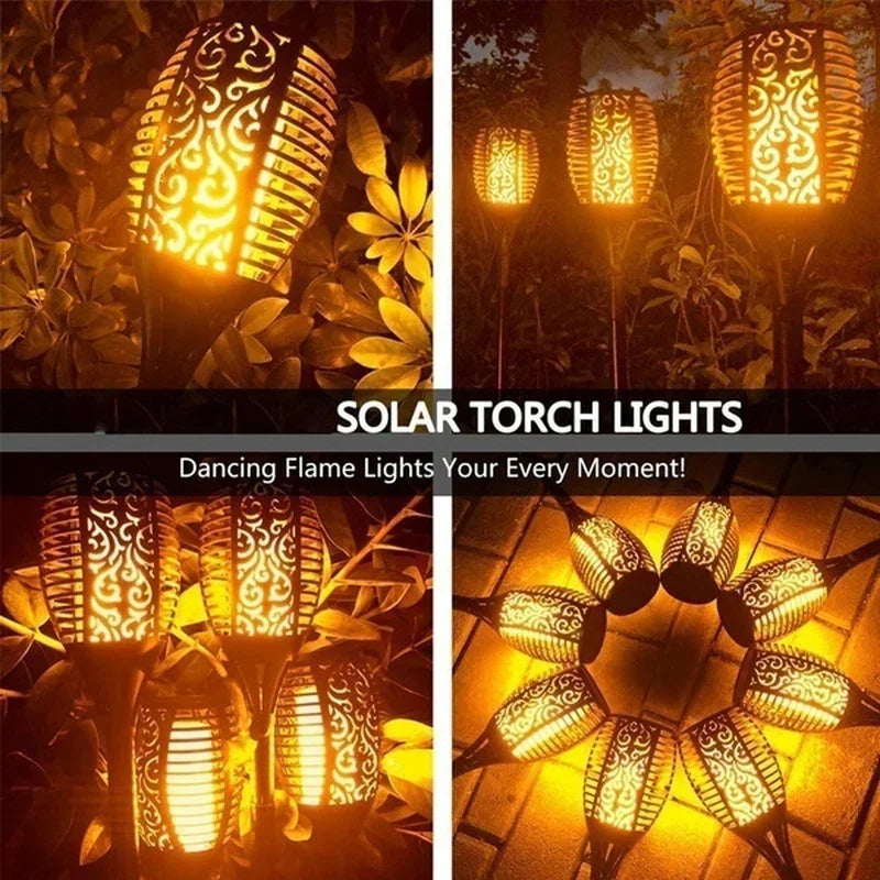 1/2/4/6/8/10Pcs Solar Flame Torch Lights Flickering Light Waterproof Garden Decoration Outdoor Lawn Path Yard Patio Floor – view 4