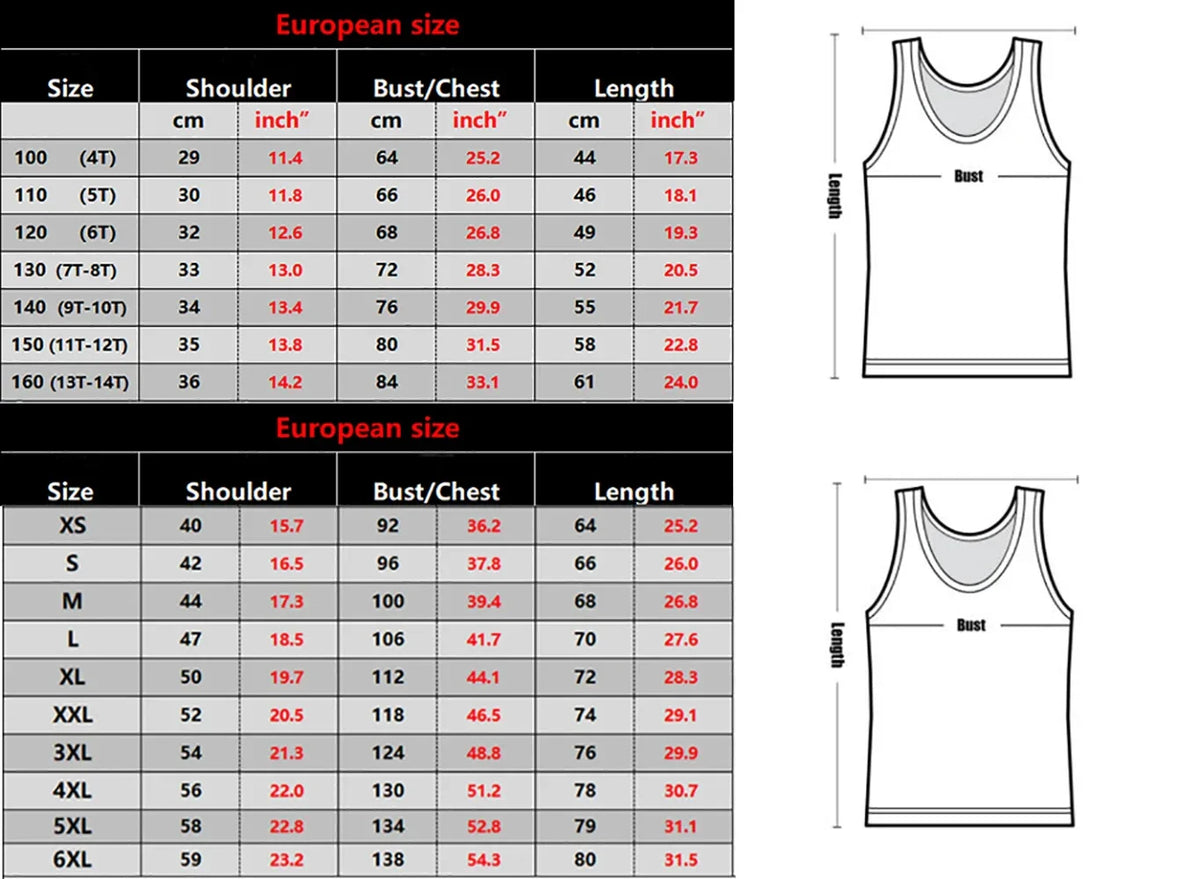 A size guide chart for basketball jerseys showing measurements in centimeters and inches.