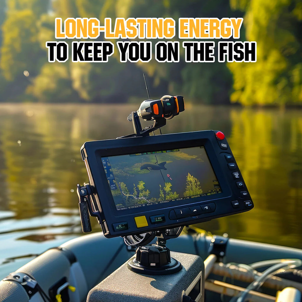Fish finder device displayed on a boat screen