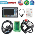 4-axis CNC motion controller kit with display, cables, handwheel pendant, and USB drive.
