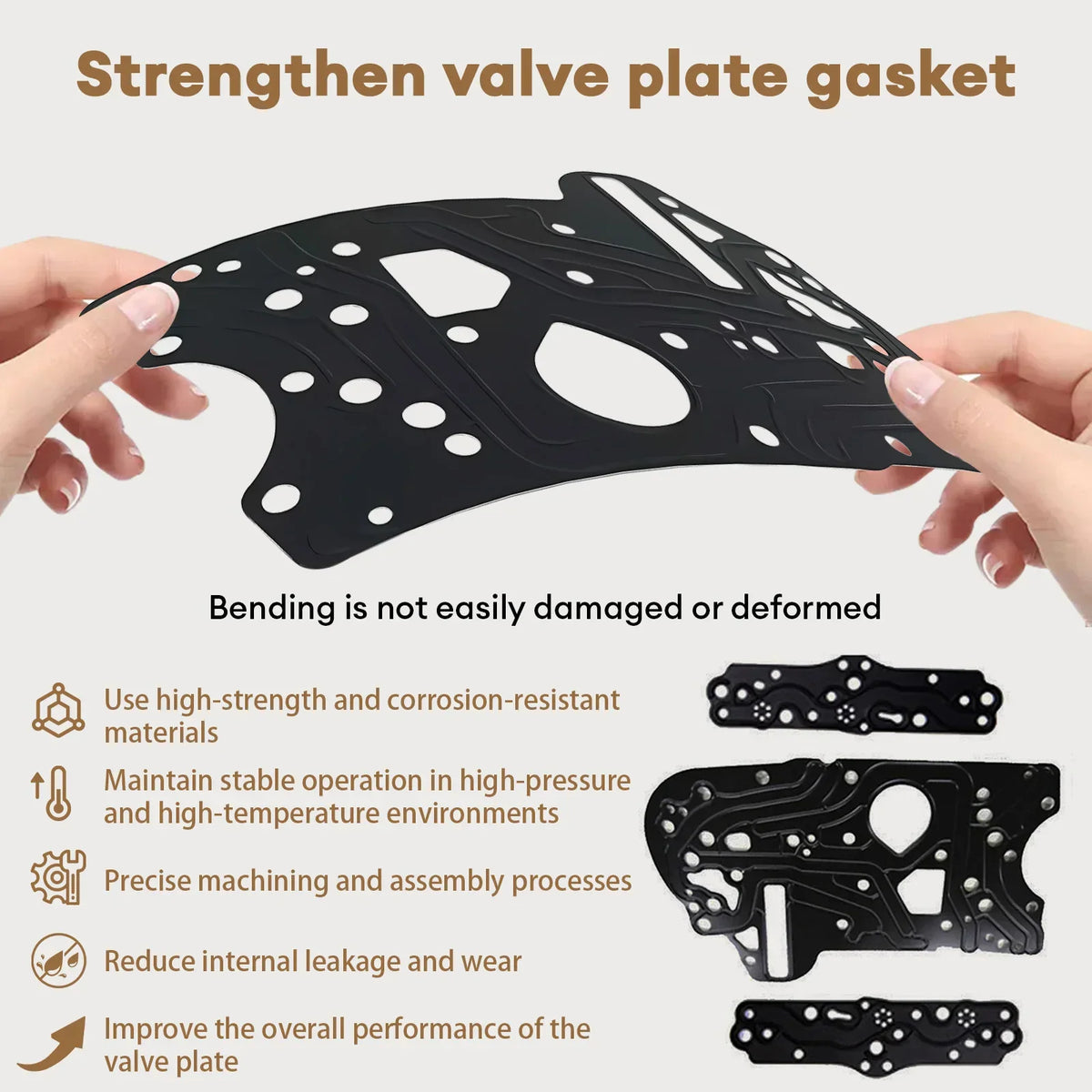 Detailed features of a transmission valve plate gasket