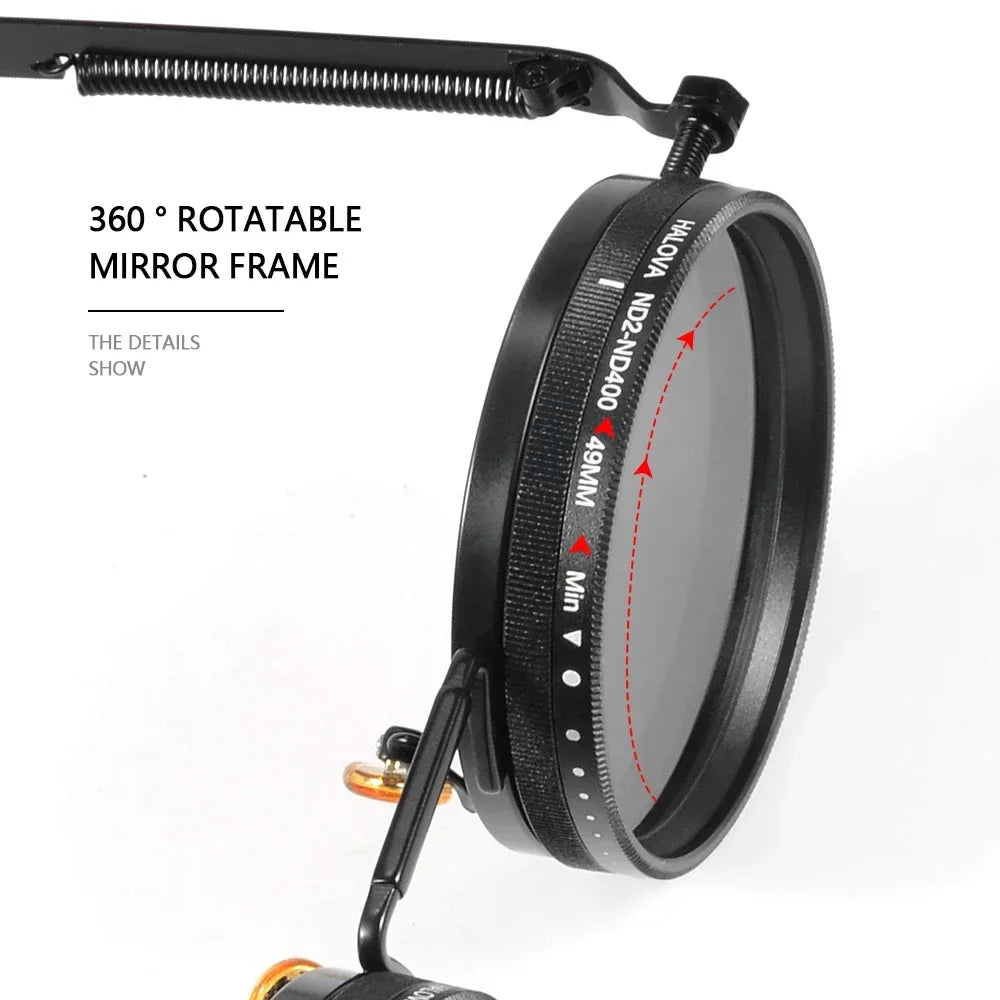 Close-up view of the adjustable round lens mechanism on sunglasses.