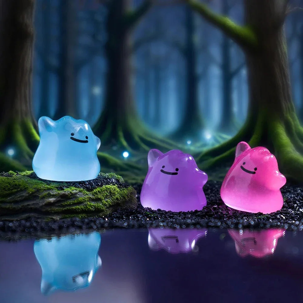 6/12/18Pcs Glow in Dark Halloween Monster Figurines Mini Resin DIY Decor Cute Colorful Green Blue Pink Purple Yellow – view 2