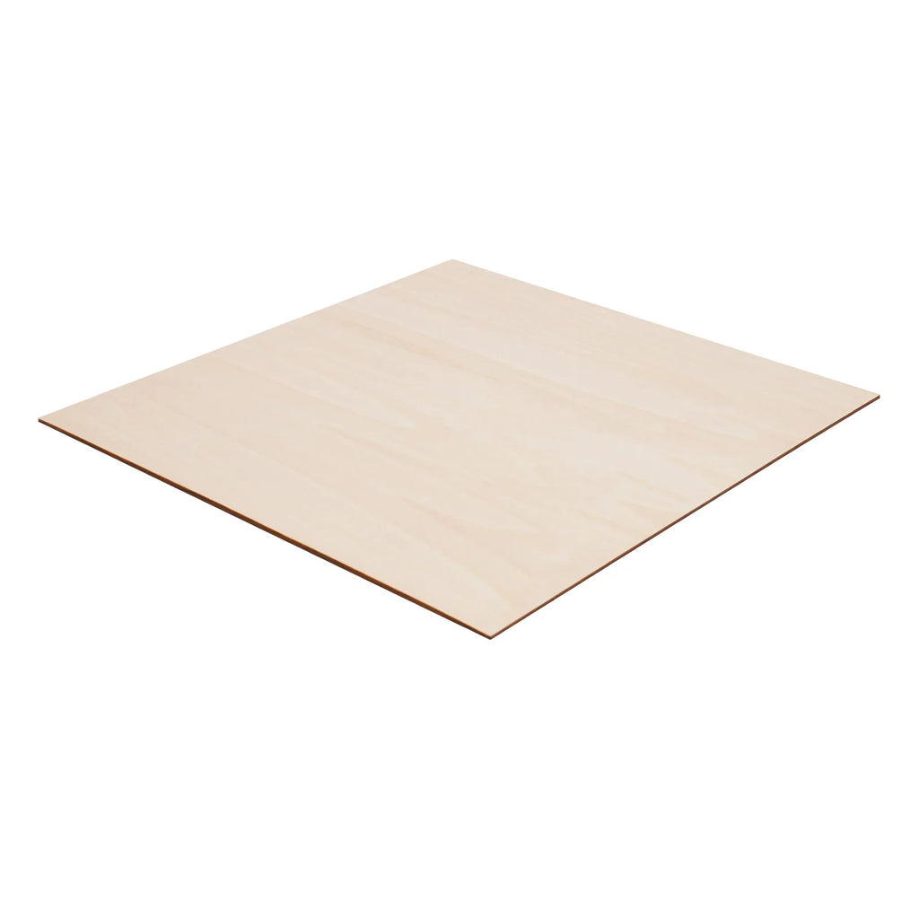 A single square wooden basswood board positioned at an angle