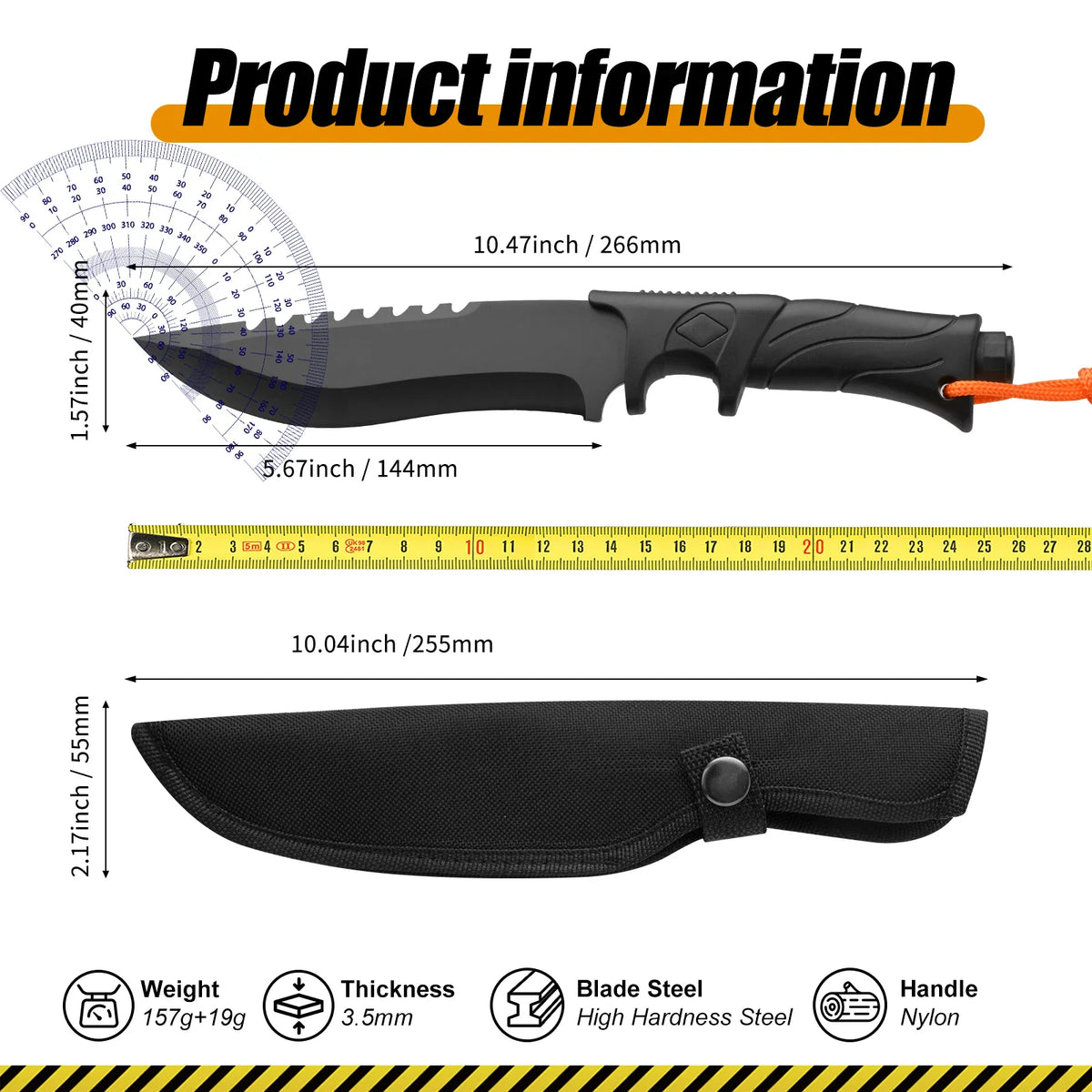 Damascus fixed blade utility knife with a wooden handle and leather scabbard. – view 5