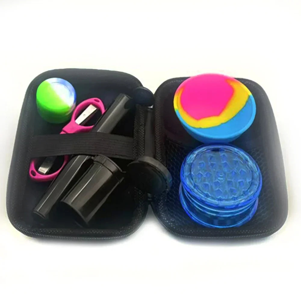 Nonstick silicone jar and container storage set including a storage box and bag
