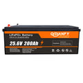 25.6V 200Ah LiFePO4 battery pack with black and orange casing