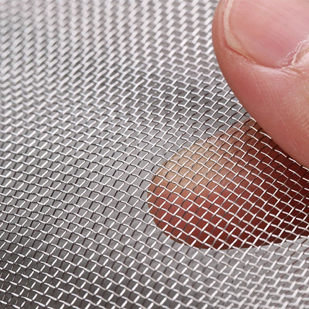 Close up of 304 stainless steel woven metal mesh sheet