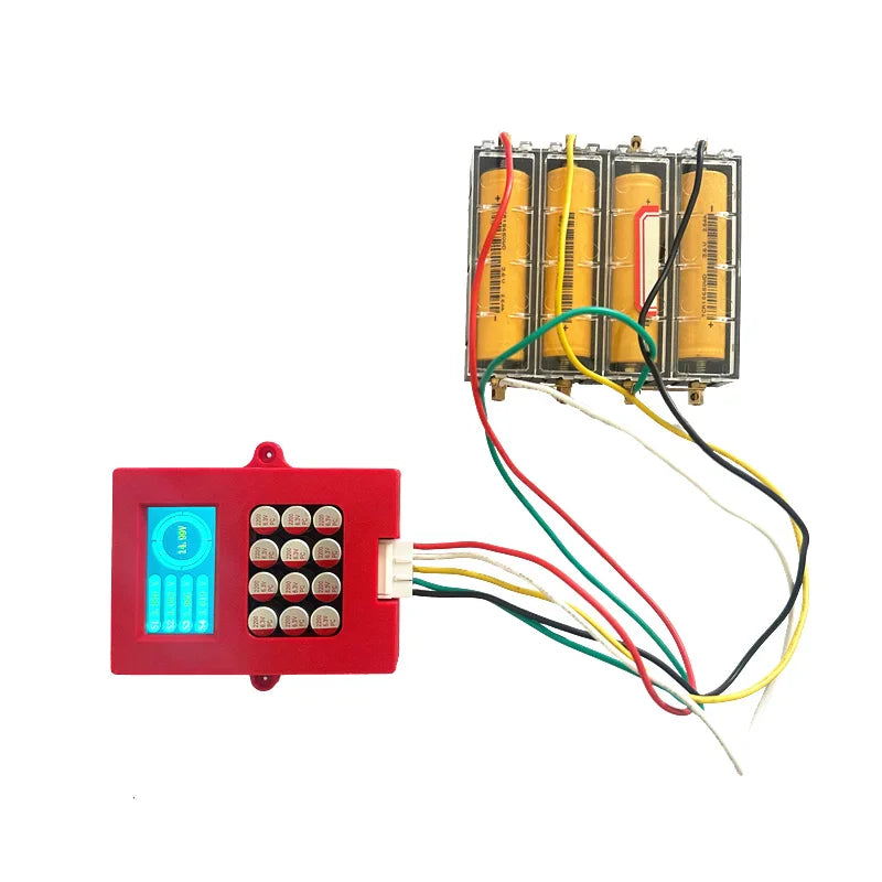 4S active battery balancer connected to lithium battery cells