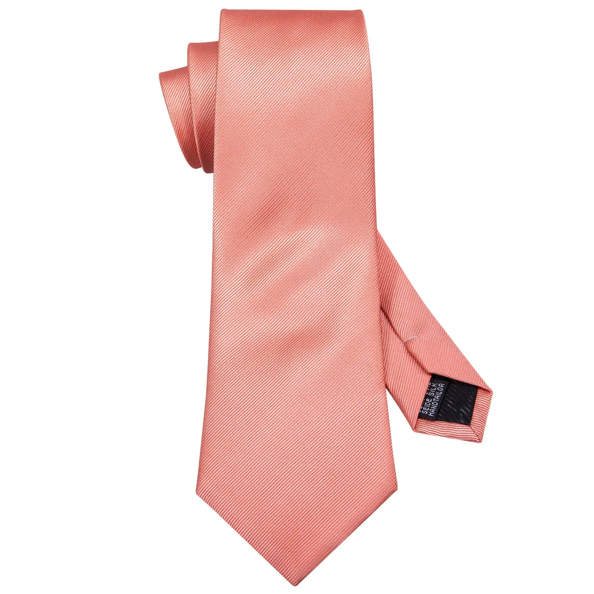 Coral pink solid necktie laid out