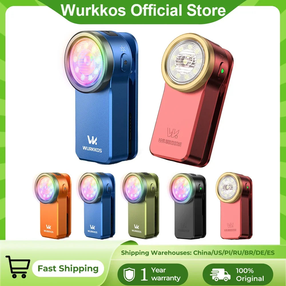 Colorful mini clip-on LED flashlights in various vibrant metallic finishes.
