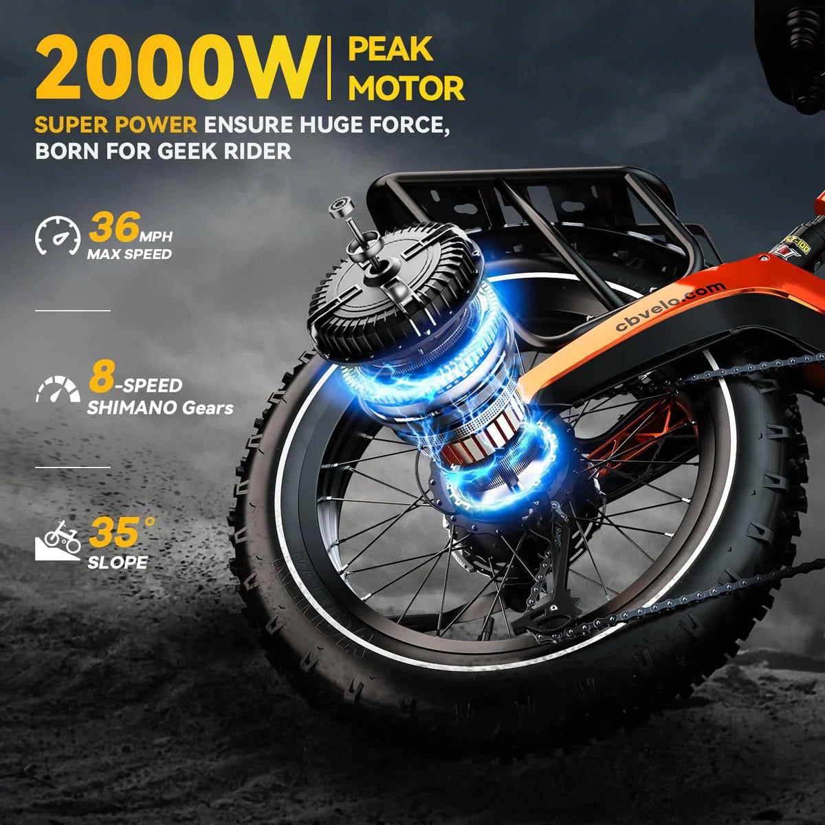 Rear wheel and motor assembly of an electric bike with speed and gear specifications