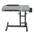 Portable adjustable black dual surface tattoo workstation table with side cup holder