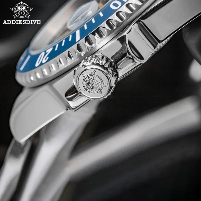 Addiesdive 41mm diving watch with stainless steel bracelet and matte ceramic bezel – view 5