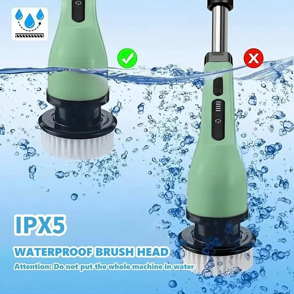 Waterproof warning diagram for electric spin scrubber brush head